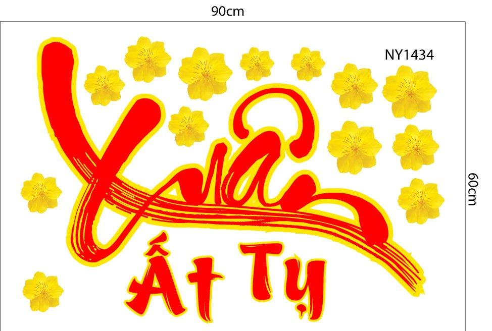 Combo Decal Trang Trí Tết Xuân Ất Tỵ Đón Năm Mới 2025