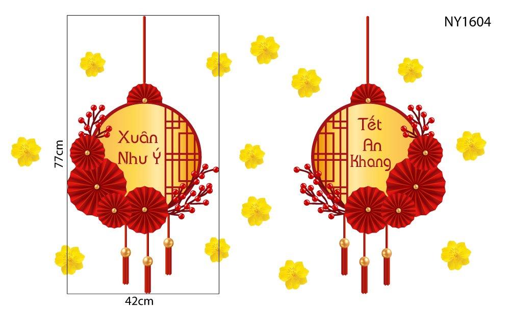 Decal Trang Trí Tết Xuân Như Ý Tết An Khang