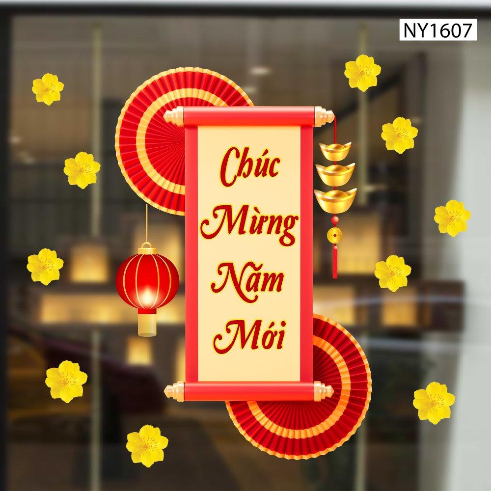 Decal Trang Trí Tết Chúc Mừng Năm Mới