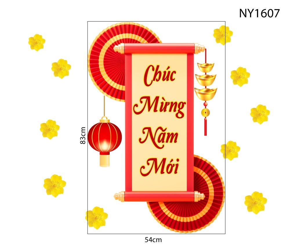 Decal Trang Trí Tết Chúc Mừng Năm Mới