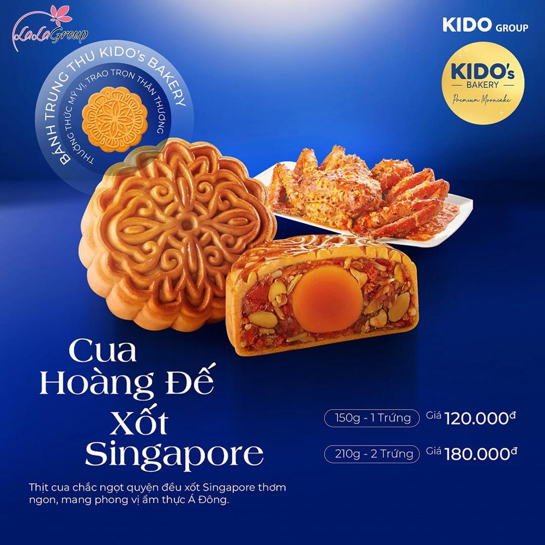 Bánh trung thu KIDO Cua Hoàng Đế Xốt Singapore 2 trứng 210g (CH2)