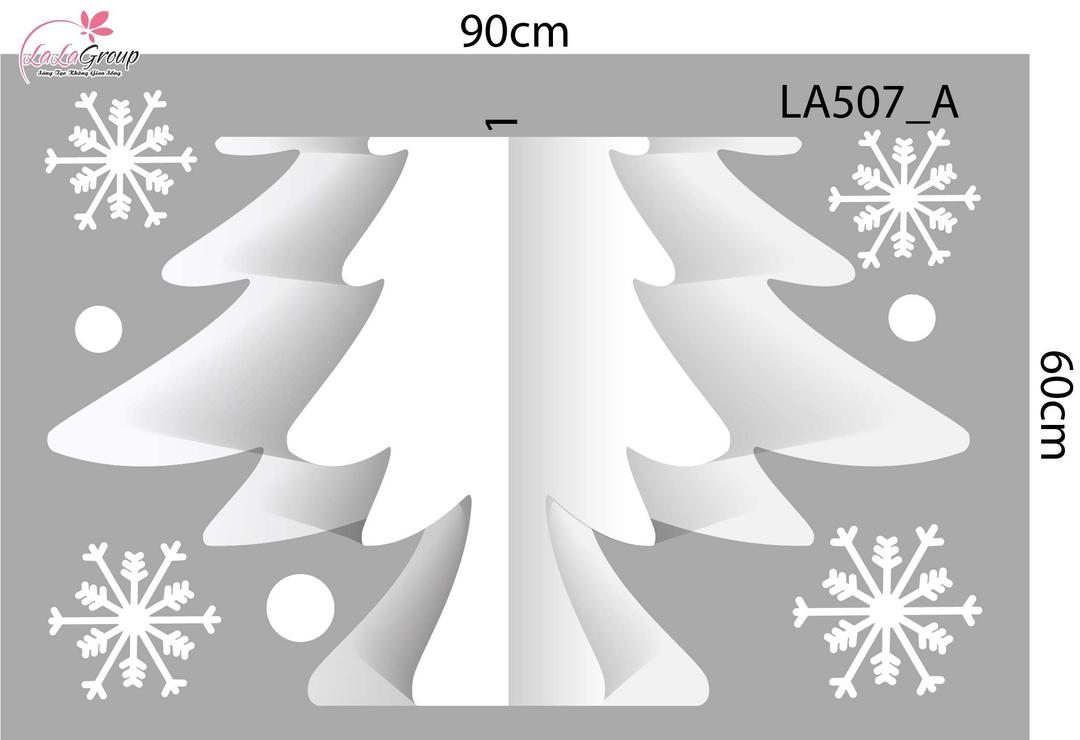 Combo Decal Trang Trí Noel Cây Thông Tuyết Và Những Quả Châu Pha Lê Xinh Xắn