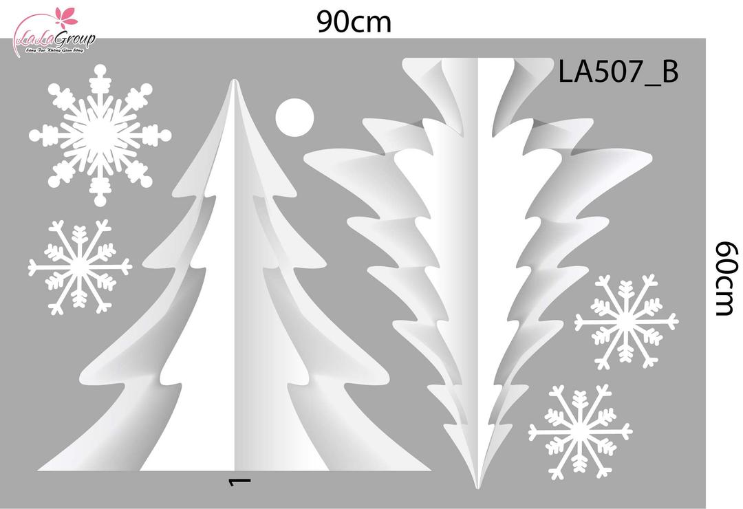 Combo Decal Trang Trí Noel Cây Thông Tuyết Và Những Quả Châu Pha Lê Xinh Xắn