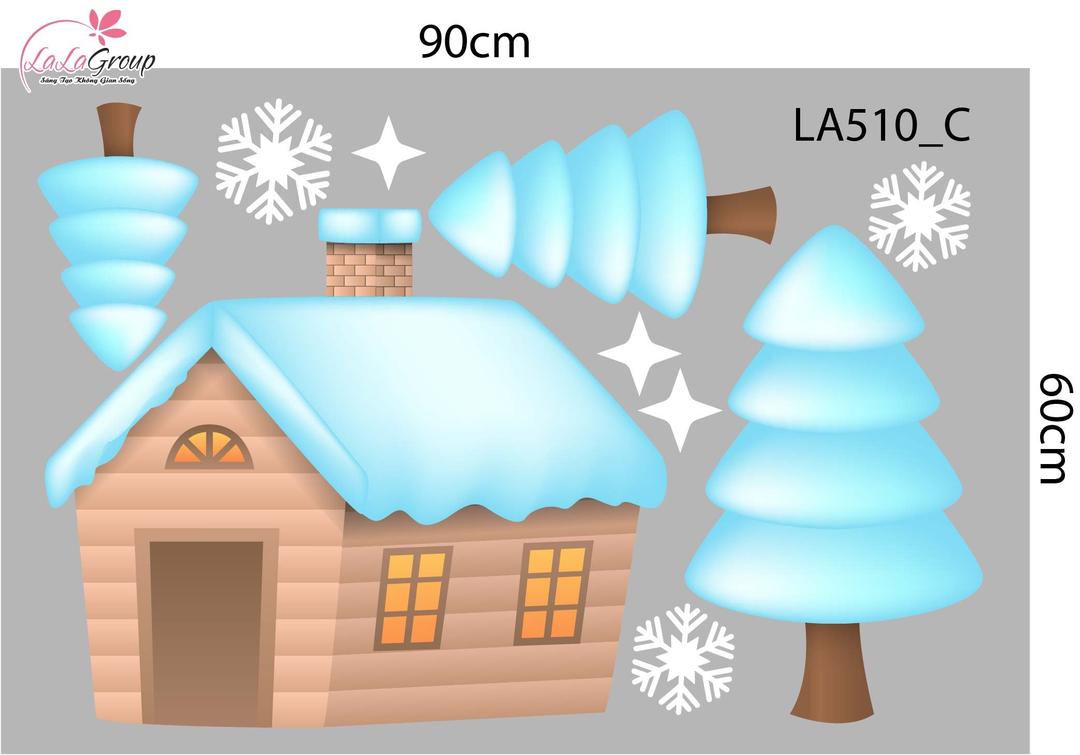 Combo Decal Trang Trí Noel Người Tuyết Và Những Ngôi Nhà Ấm Áp Chào Đón Giáng Sinh