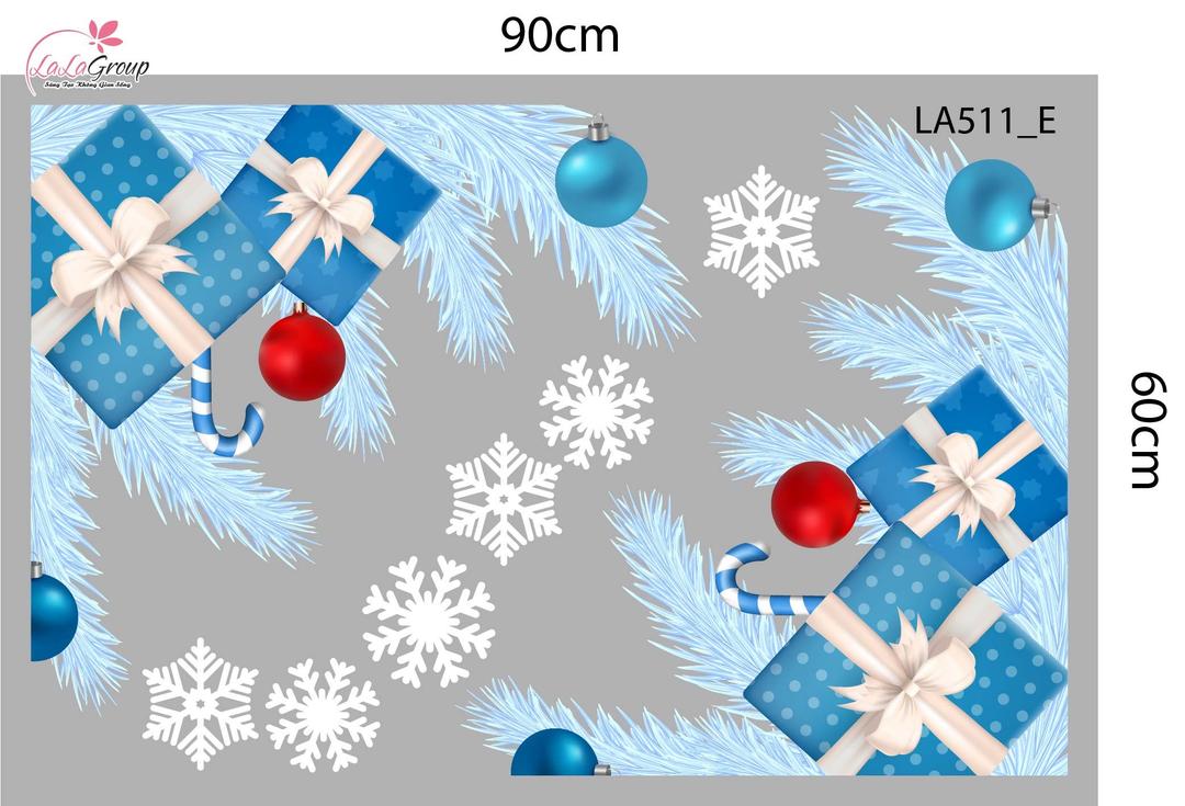 Combo Decal Trang Trí Noel Người Tuyết Và Tuần Lộc Cùng Những Phần Quà Xinh Xắn