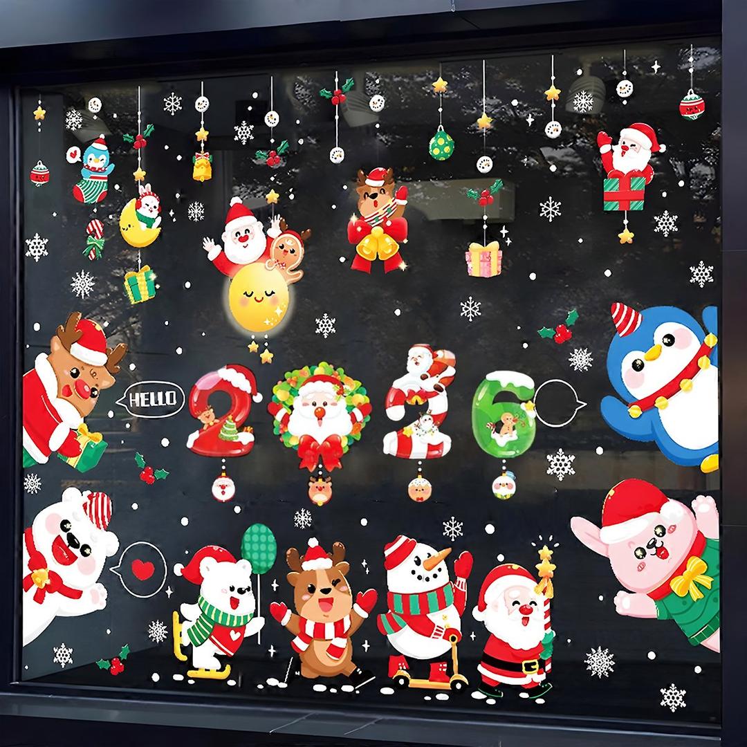 Combo decal tĩnh điện 2 mặt trang trí noel Giáng Sinh Ấm Áp 2026