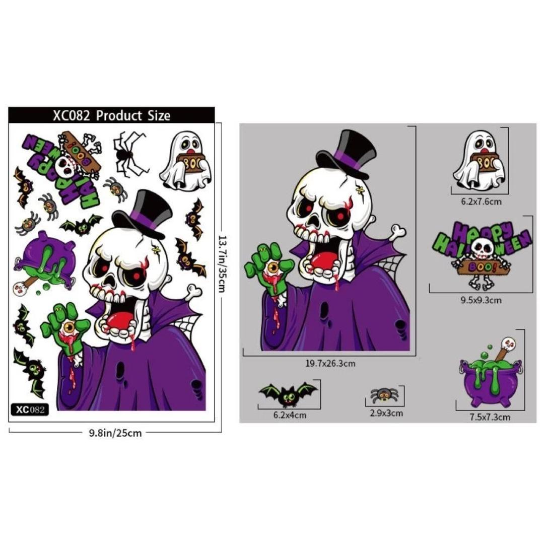 Decal 2 Mặt Trang Trí Halloween Chuyên Dán Kính size 25x35cm