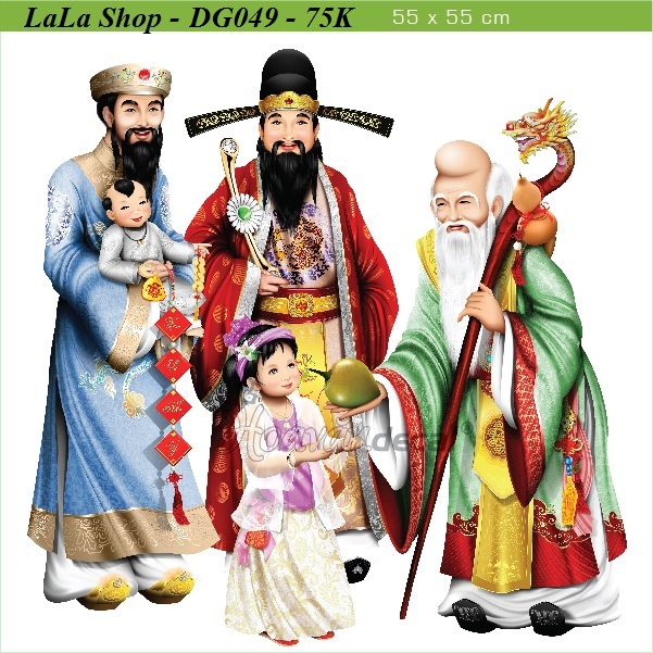 Decal Mỹ bằng giấy 2 mặt Phúc Lộc Thọ 