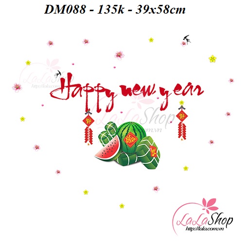 Decal Mỹ Happy New Year 2