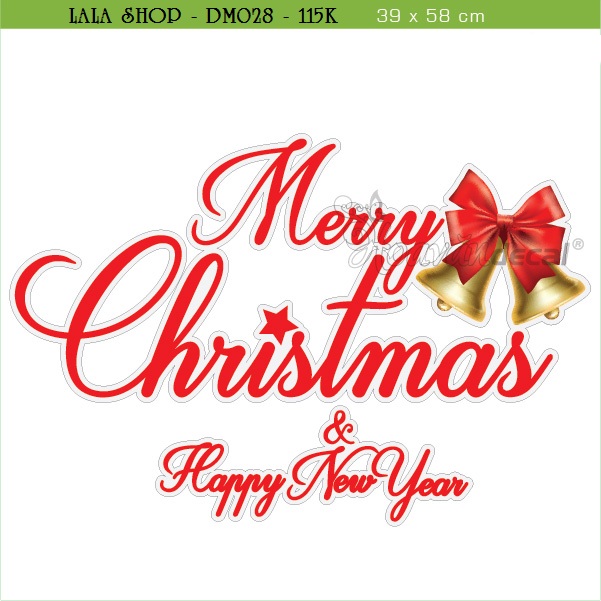 Merry Christmas &amp; Happy New Year (nền trắng đục)
