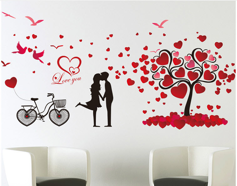 Decal dán tường cây trái tim tình yêu: Bạn muốn tạo không gian đầy tình yêu trên tường nhà mình? Decal dán tường cây trái tim tình yêu chính là lựa chọn hoàn hảo. Với màu sắc tươi sáng và hình ảnh cây trái tim quen thuộc, bạn sẽ cảm thấy yêu thương bao tràn trong ngôi nhà của mình.