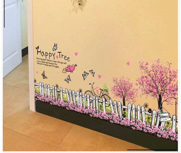 Decal dán chân tường hàng rào hồng: Đây là một ý tưởng tuyệt vời để thêm phần sắc màu cho ngôi nhà của bạn. Decal chân tường hàng rào hồng sẽ tạo ra một không gian sống động, tràn đầy tình yêu và giúp bạn có trải nghiệm thú vị khi ngắm nhìn.