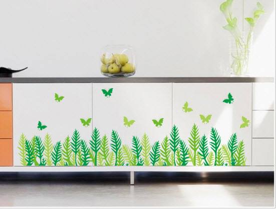 Decal dán chân tường cỏ xanh 3