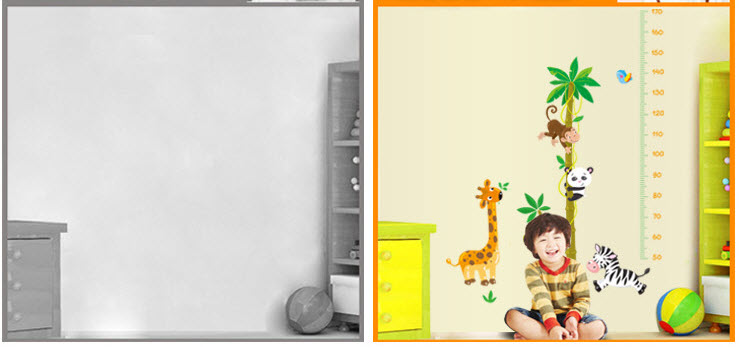 Decal dán tường thước đo vườn thú 2