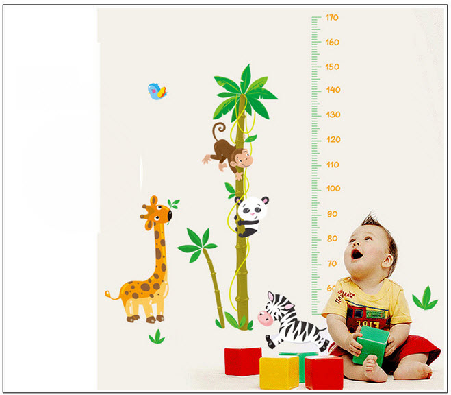 Decal dán tường thước đo vườn thú 2