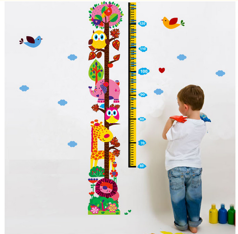 Decal dán tường thước đo vườn thú nhỏ