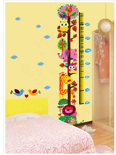Decal dán tường thước đo vườn thú nhỏ