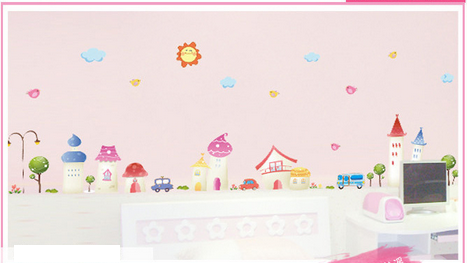 Decal dán tường thị trấn nhỏ