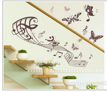 Decal Nhạc và bướm nâu
